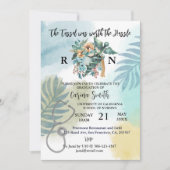 Boho Botanischer Blumenkohl-Abschluss Einladung (Vorderseite)