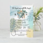 Boho Botanischer Blumenkohl-Abschluss Einladung (Stehend Vorderseite)