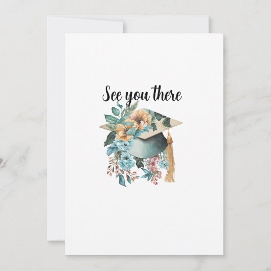 Boho Botanischer Blumenkohl-Abschluss Einladung (Rückseite)