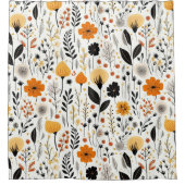Boho Botanischer Blumenkohl Duschvorhang (Vorderseite)