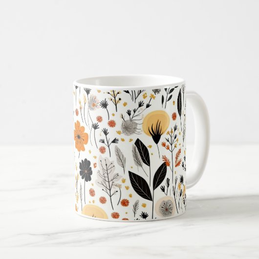 Boho Botanischer Blumenkohl Kaffeetasse (VorderseiteRechts)