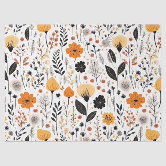 Boho Botanischer Blumenkohl Seidenpapier (Vorderseite)