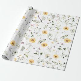 Boho Botanischer Frühlingsgarten Wildblume Geschenkpapier