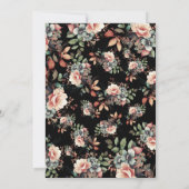 Boho Botanischer Garten Blumen Abschluss Black Einladung (Rückseite)
