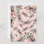 Boho Botanischer Garten Blumen Abschluss Rosa Einladung (Rückseite)