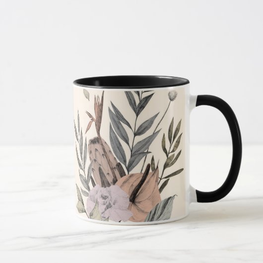 Boho Botanischer Garten Blumenbilder Tasse (Rechts)