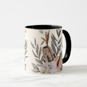 Boho Botanischer Garten Blumenbilder Tasse (VorderseiteRechts)