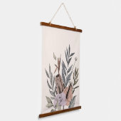 Boho Botanischer Garten Blumenbilder Wandteppich Mit Holzrahmen (Gewinkelt)