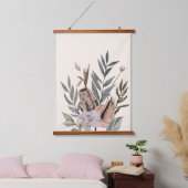 Boho Botanischer Garten Blumenbilder Wandteppich Mit Holzrahmen (Schlafzimmer)
