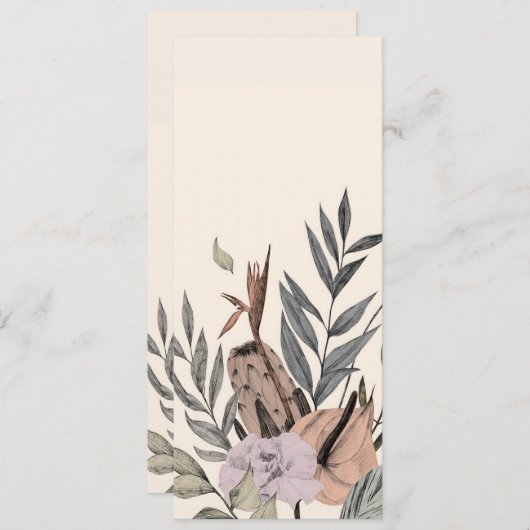 Boho Botanischer Garten - Illustration Einladung (Vorne/Hinten)