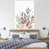 Boho Botanischer Garten - Illustration Leinwanddruck (Insitu (Schlafzimmer))
