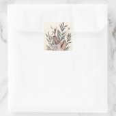 Boho Botanischer Garten - Illustration Quadratischer Aufkleber (Tasche)