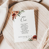 Boho Botanischer Herbst Tischnummer 1 Sitzplan