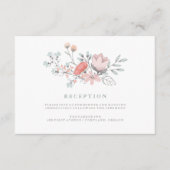 Boho Botanischer Rustikaler Empfang in Korallen un Begleitkarte (Vorderseite)