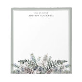 Boho Botanischer Winter Name Template Notepad Notizblock (Vorderseite)