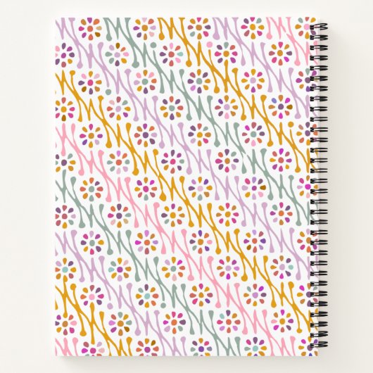 Boho Botanischer Zeichn in Pastellen Personalisier Notizblock (Rückseite)