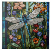 Boho-botanisches Fleckglas Fliese (Vorderseite)