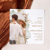 Boho Botanisches Foto-Rahmen-Monogramm-Hochzeit Einladung