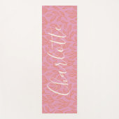 Boho Botanisches Leaf Muster in rosa Personalisier Yogamatte (Vorderseite)
