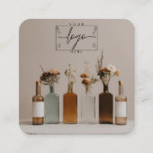 Boho Bottles | Blumen | ästhetisch Quadratische Visitenkarte (Vorderseite)