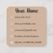 Boho Bottles | Blumen | ästhetisch Quadratische Visitenkarte (Rückseite)