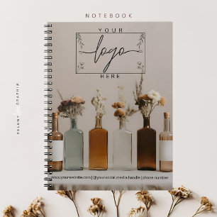 Boho Bottles Blumen Ästhetisches Notenbuch Notizblock