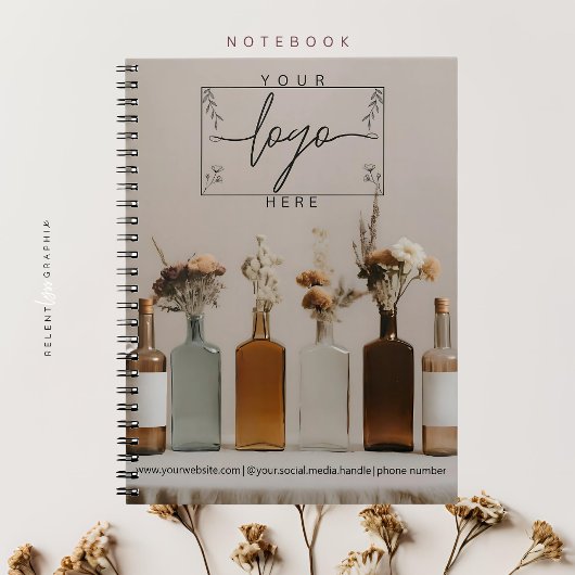 Boho Bottles | Blumen | Ästhetisches Notenbuch Notizblock