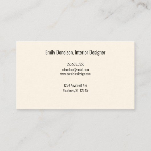 Boho Bouquet Interior Design Florist Visitenkarte (Rückseite)