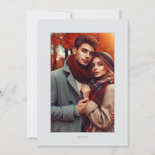 Boho Bouquet mit Feuerkuchen Save the Date (Rückseite)