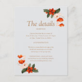 Boho Bouquet mit feurigen Blume Begleitkarte (Vorderseite)