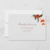 Boho Bouquet mit feurigen Blume Hochzeit RSVP Karte (Rückseite)