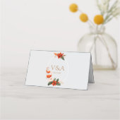 Boho Bouquet mit feurigen Blume Platzkarte (Rückseite)