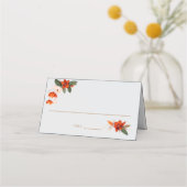 Boho Bouquet mit feurigen Blume Platzkarte (Vorderseite)