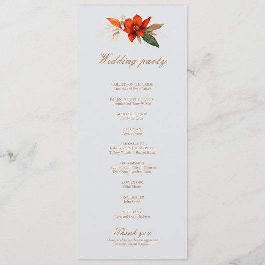 Boho Bouquet mit feurigen Blume Programm (Rückseite)