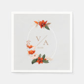 Boho Bouquet mit feurigen Blume Serviette (Vorderseite)