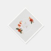 Boho Bouquet mit feurigen Blume Serviette (Ecke)