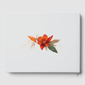 Boho Bouquet mit feurigen Blume Weiße Blume Gästebuch (Rückseite)