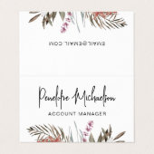 Boho Bouquet mit moderner Schrift und QR-Code Visitenkarten (Außenseite Aufgefaltet)