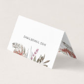 Boho Bouquet mit moderner Schrift und QR-Code Visitenkarten (Rückseite)