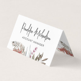 Boho Bouquet mit moderner Schrift und QR-Code Visitenkarten