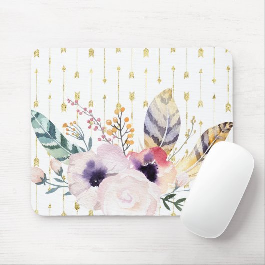 Boho Bouquet Mousepad (Mit Mouse)
