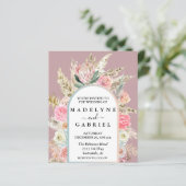 Boho Bouquet Pampas Grass Arch Einladung (Stehend Vorderseite)