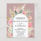 Boho Bouquet Pampas Grass Arch Einladung (Vorderseite)