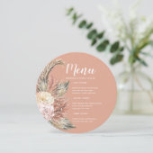 Boho Bouquet Round Menu Einladung (Stehend Vorderseite)