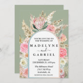 Boho Bouquets Pampas Grass Arch Frame Einladung (Vorne/Hinten)
