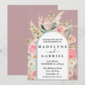 Boho Bouquets Pampas Grass Arch Frame Einladung (Vorne/Hinten)