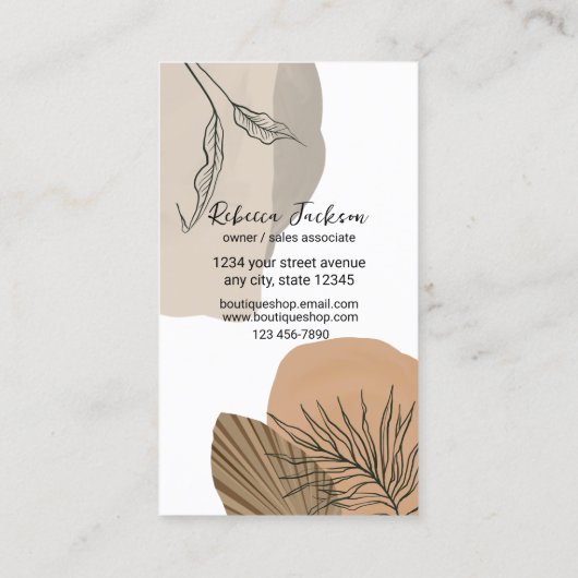 Boho Boutique Shop Visitenkarte (Rückseite)