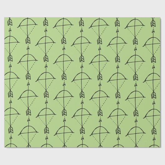 Boho Bow Doodle Geschenkpapier (Flach)