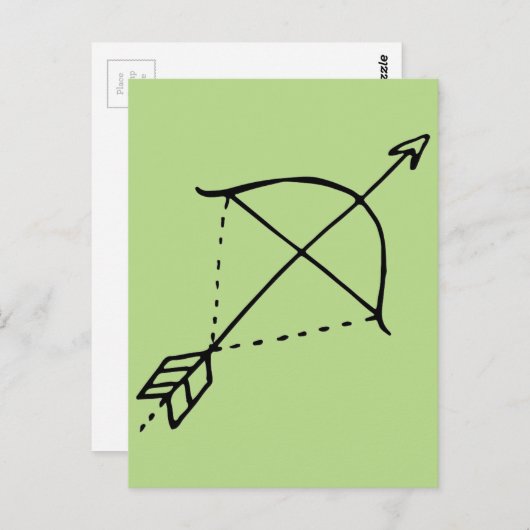 Boho Bow Doodle Postkarte (Vorne/Hinten)