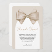 Boho Bow Modern Baby Dusche Danke Karte (Vorne/Hinten)